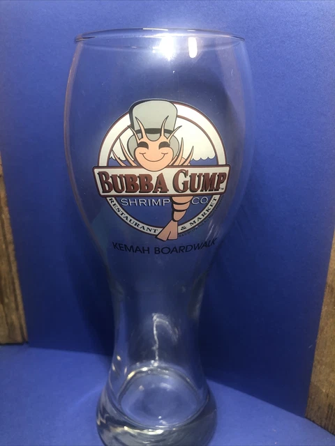 Forrest Gump themed Bubba Gump Shrimp Co BEER GLASS 9" Tall; Kemah Boardwalk