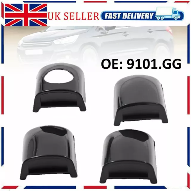 4Pcs Door Handle End Caps Trim Set For Citroen Berlingo Peugeot Partner 9101GE