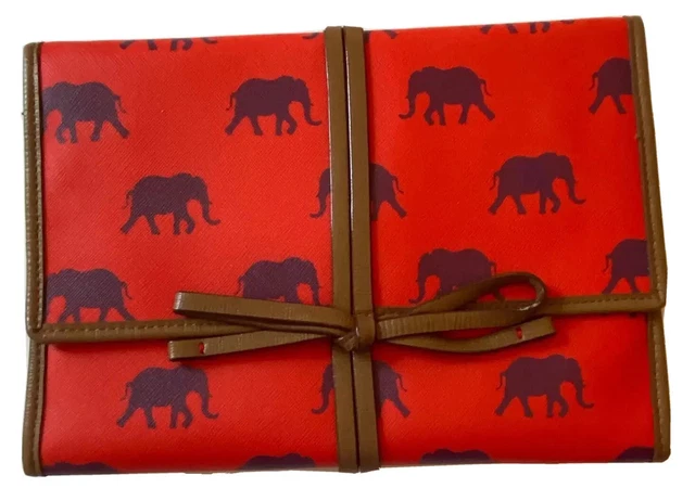 STELLA & DOT Jewelry Travel Pouch Tri Fold Case Bring Your Bling Folio Elephant STELLA & DOT Jewelry Travel Pouch Tri Fold Case Bring Your Bling Folio Elephant