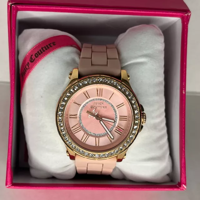 Juicy Couture Womens Fashion Watch, Rose Gold Dial, Blush Pink Strap