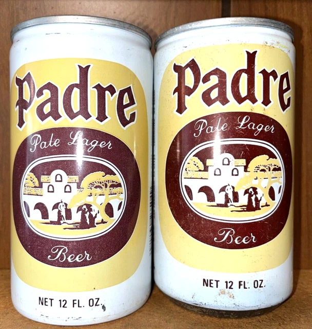 (2)EMPTY 12oz Padre Beer Cans by General Brewing in San Francisco CA
