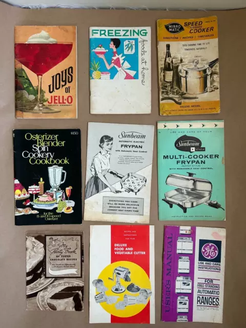 9 Vintage Recipe Booklets Culinary Instruction Manuals Freezing Food Jello Learn