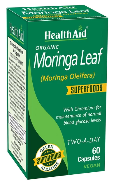 Health Aid Organisches Moringa Blatt Superfoods 60's