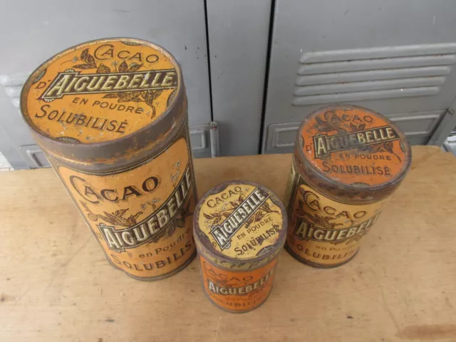 Lot Of 3 Vintage Tole Box Canister Cans Advertising Acoa Boxes 2