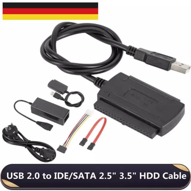 SATA/PATA/IDE Laufwerk auf USB 2.0 Adapter Konverter Kabel für 2,5/3,5 Zoll⭐⭐⭐⭐⭐