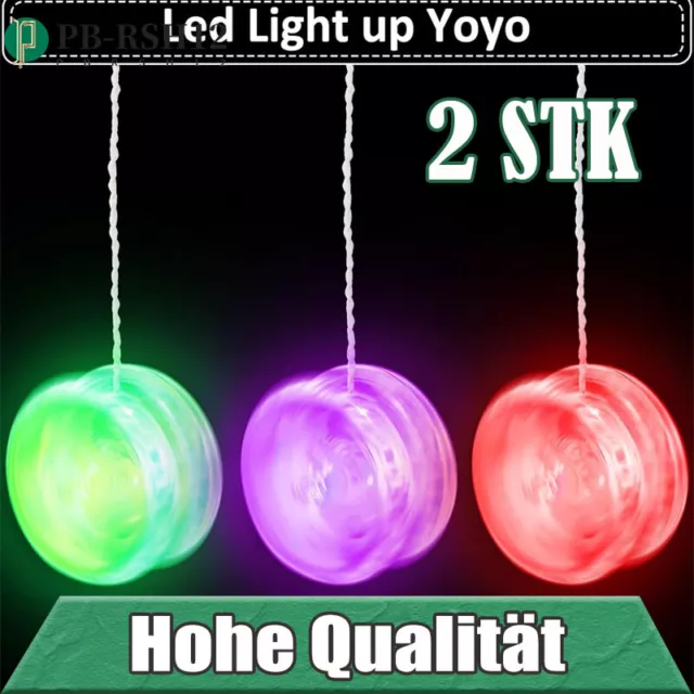 2x LED YoYo Kugellager Spiel leuchtend JoJo Kinder Spielzeug Geschenk mit Licht