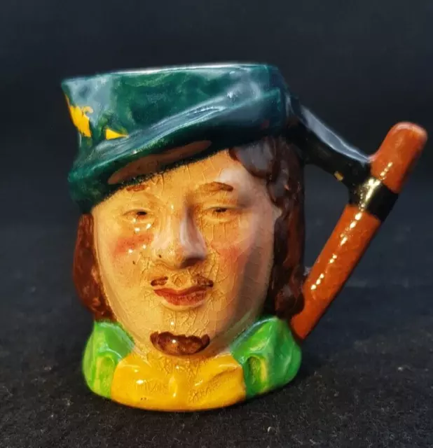 Vintage Sandland Ware Miniature Robin Hood Character TOBY Jug, hand painted.