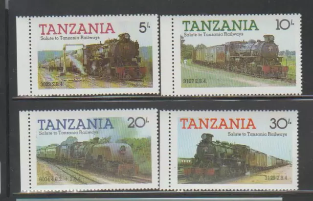 Lrt232 - Locomotive Railroad Train Stamps Tanzania 1985 Steam Trains Mnh