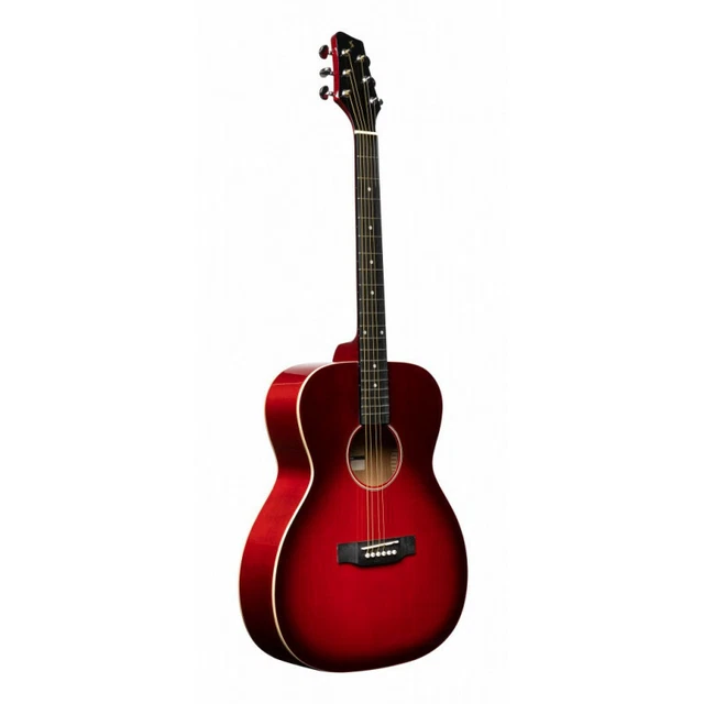 Stagg SA35 A-TR - Guitare acoustique auditorium, rouge transparent