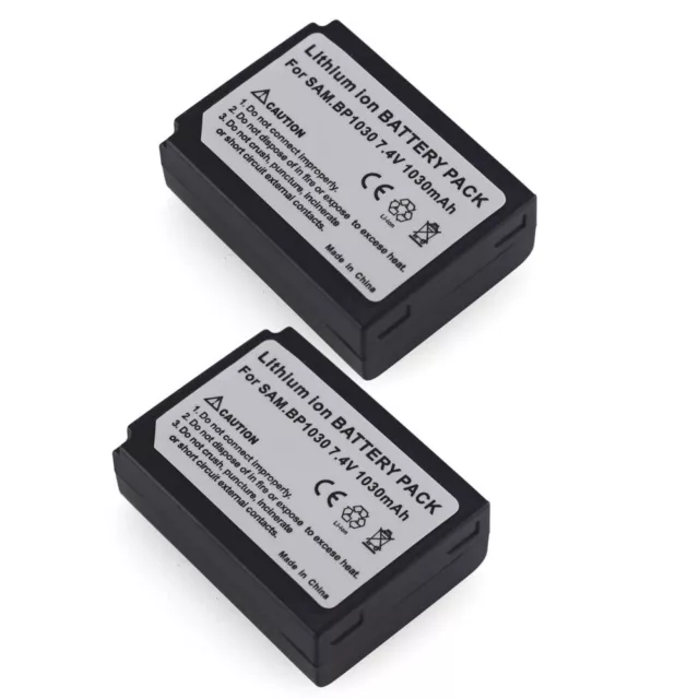 2x Battery 1030mAh for Samsung ED-BP1030 / BP-1030 / ED-BP1130 /BP1130 / BP-1130