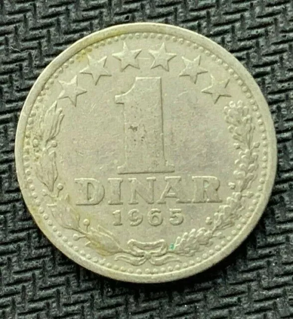 1965 Yugoslavia 1 Dinar Coin XF   1 Year World Coin       #B875