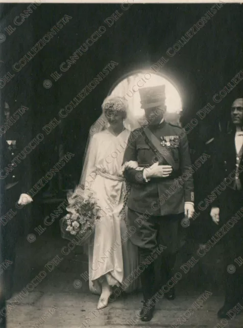 Ufficiale Stato Maggiore medagliere matrimonio WW1 Foto Militare