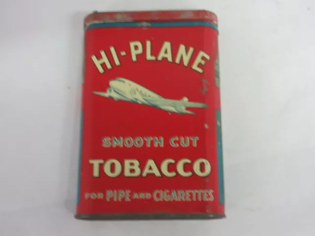 Vintage Advertising Empty Hi-Plane Vertical Pocket  Tobacco Tin   M-372