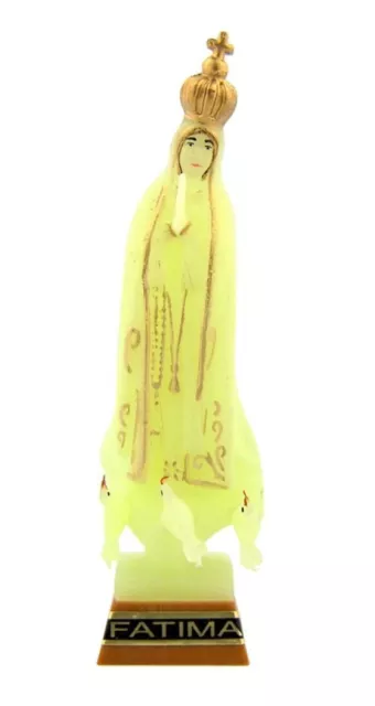 Blessed Mother Our Lady of Fatima Luminous Statue, 3 1/2 Inch