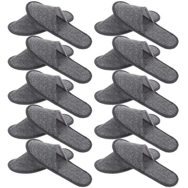 Teceyfeet Lot 4 Pantoufles Invités Enfants – Chaussons Fermés Spa Hôtel – Taille 22,5×9,5 Cm – Blanc Confort Hygiénique