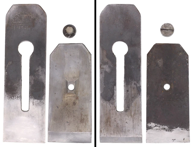 Dwights & French 2 1/8" Tapered Iron/Chip Brkr. for Wooden Planes - mjdtoolparts