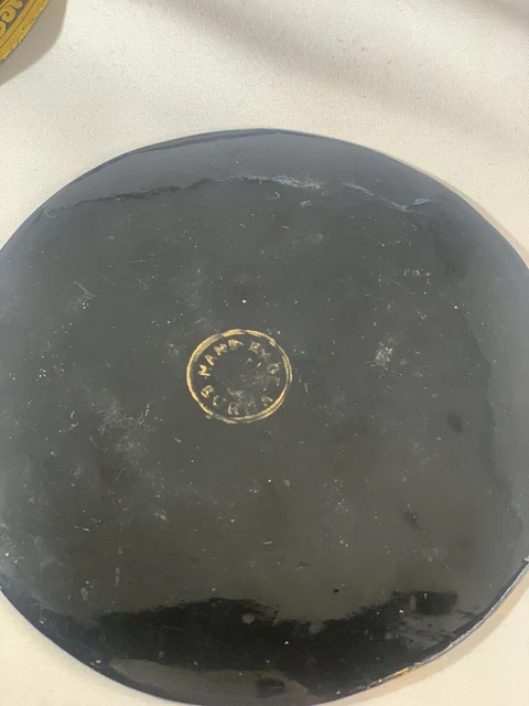 Antique Burmese Black Lacquerware Gold Elephant Motif Serving Tray & 6 coasters 4