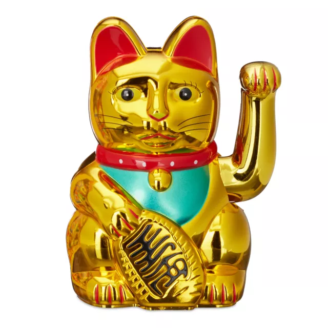 Gatto cinese portafortuna con zampa mobile maneki neko decorazioni statuina