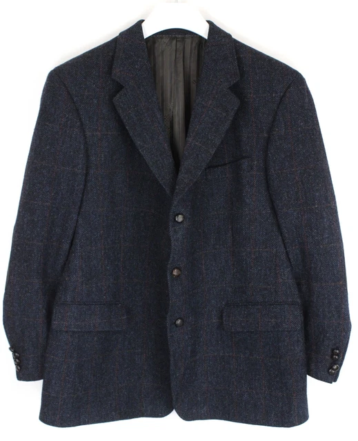 Harris Tweed x Mario Barutti Giacca Uomo (UK) 46S Monopetto Lana Quadri