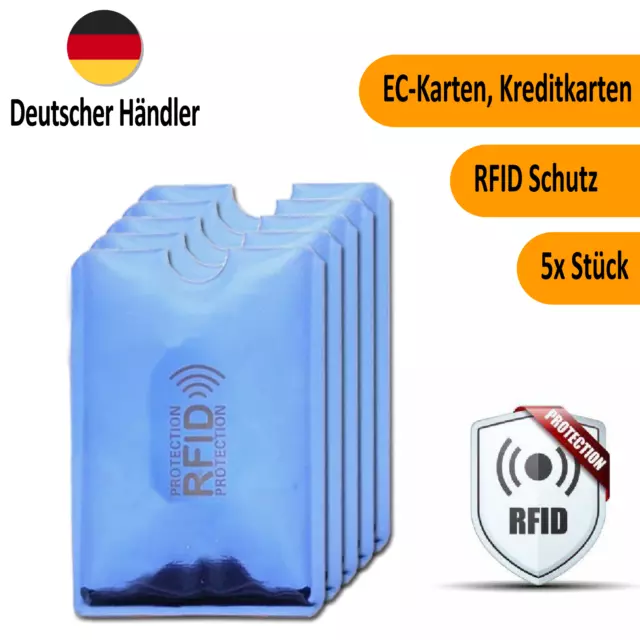 5x RFID Schutzhülle Blocker NFC Datenschutz EC Karte Kreditkarten Ausweis Hüllen