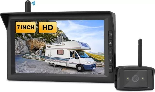 AUTO-VOX W10 Kabellos Rückfahrkamera mit Funk 7" HD 1080P Split-Screen Monitor