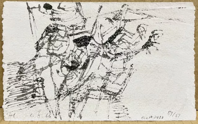 Eugen Batz Tuschezeichnung "Ohne Titel", 1966, Abstrakte Komposition, Unikat