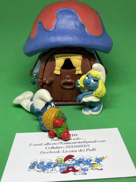Puffi Smurfs Puffo Smurf Casa Dei Puffi Puffetta Puffo Con Cestino Di Frutta