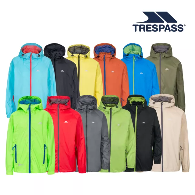 Trespass Adults Waterproof Jacket Packaway Lightweight Raincoat Qikpac