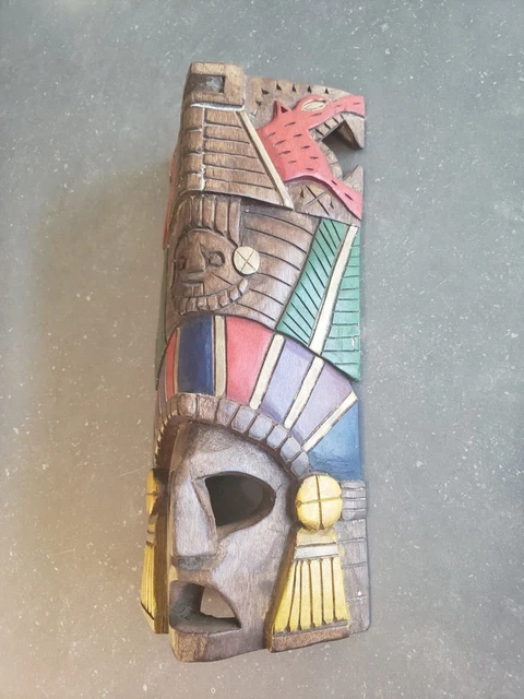 Hand Carved Wooden Mayan Mask 3