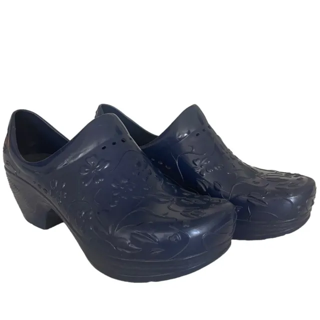DANSKO Blue Pixie Floral Waterproof Clogs Slip-on Shoes Size 38