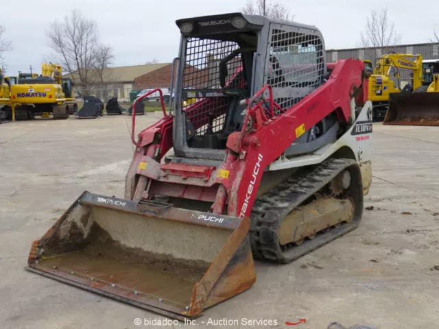 2018 Takeuchi TL10V2-R Skid Steer Crawler Track Loader Aux Bucket Kubota bidadoo