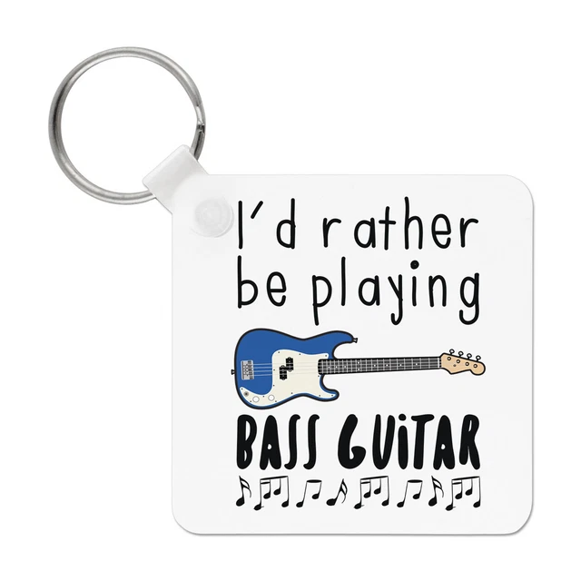 I'D Rather Être Playing Bass Guitare Porte-Clés Musique Rock Bassiste