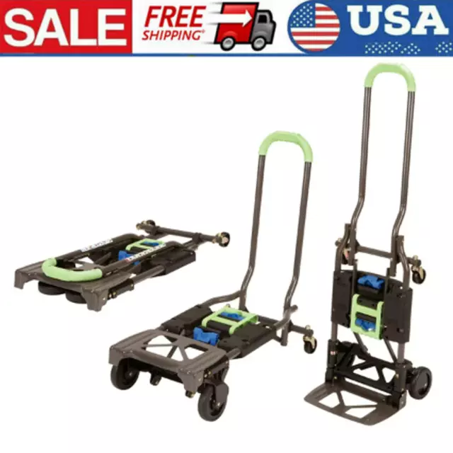 Cosco Shifter Multi-Position Folding Hand Truck and Cart, Green