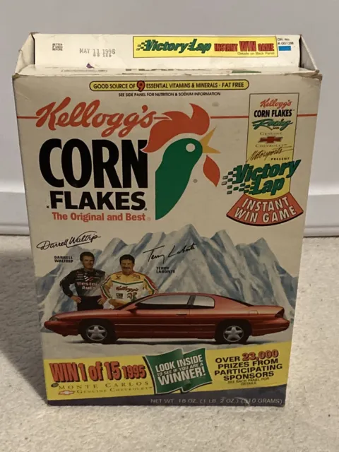 Terry Labonte & Darrell Waltrip NASCAR Kellogg's Corn Flakes Cereal Box Empty