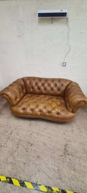 Chesterfield style 2 seater brown sofa - CS BA3