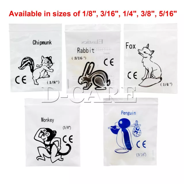Dental Orthodontic Rubber Bands Elastics Latex Braces 1/8-5/16 3.5OZ ALL Sizes