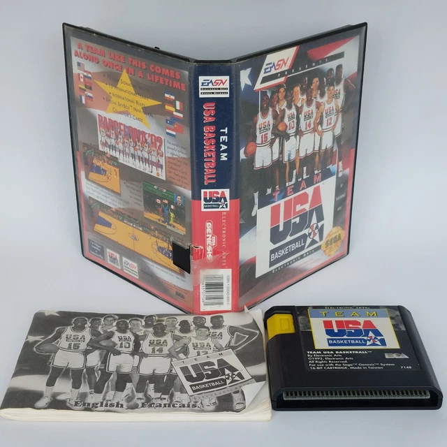 Jeu Vidéo Rétro - Team USA Basketball - Sega Megadrive - Boîte & Notice - Bon État