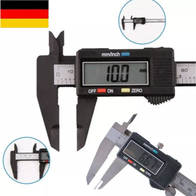 NEU Digitaler Digital Messschieber Schieblehre mit Auto ON/OFF 150mm Schieber_DE