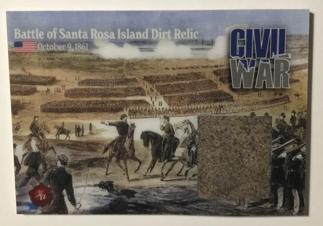 2022 HA Civil War Battle Of Rosa Island Dirt Relic Card 1 of 125 Made #CWD03A