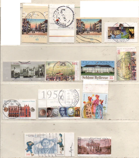 BRD 2007 siehe Bild/Beschreibung 13 Marken gestempelt FRG used
