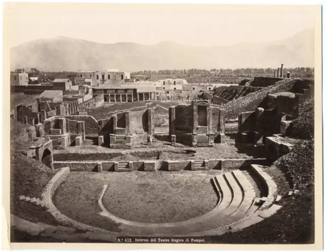 Italia, Pompei, Interno del Teatro Tragico Vintage print, Italie Tirage albumi