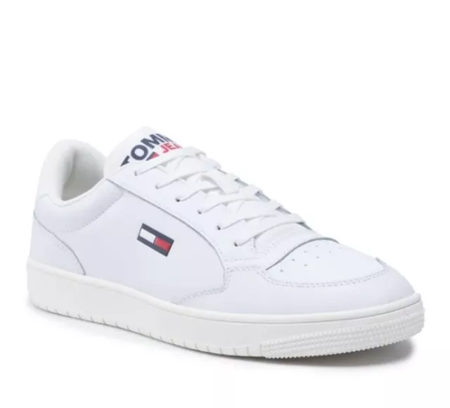 Tommy Hilfiger  Leather Herren Sneaker Weiß EM0EM00956- Schuhe Gr.44 OVP! Neu%%%