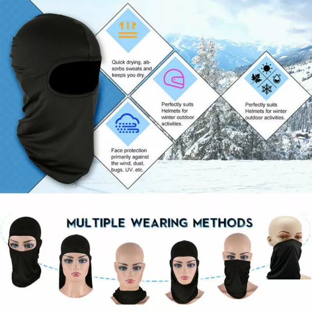 2X Winter Motorrad Sturmhaube Sturmmaske Skimaske Balaclava Kopfhaube Skimütze 8