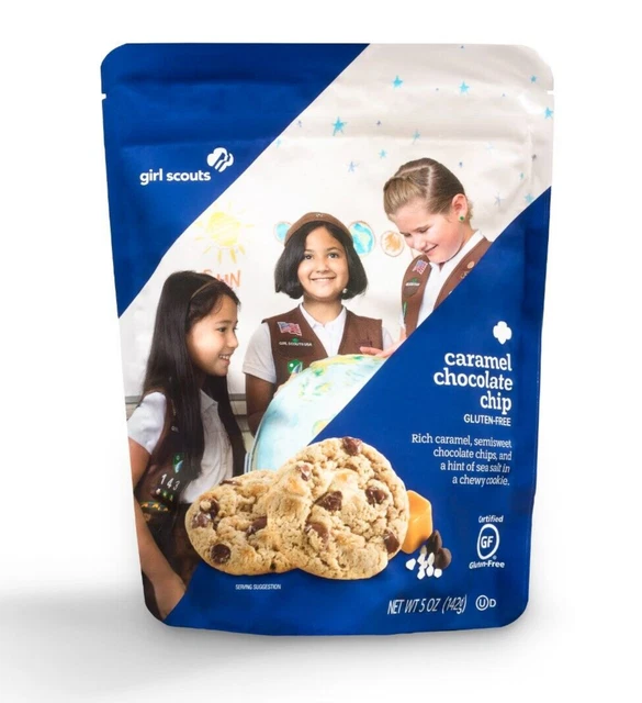 GLUTEN FREE CARAMEL Chocolate Chip Cookies, No Cholesterol, Girl Scouts