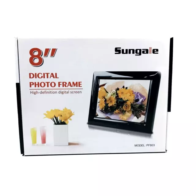 Sungale 8 inch HD Slim Digital Photo Frame High Definition Digital Screen PF803
