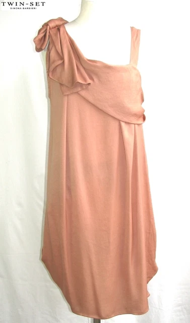 Twin Set Simona Barbieri - Robe A Bretelles Peche Fonce T 38/40 - Excl. Etat