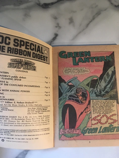 Dc Special Blue Ribbon Digest #22, Secret Origins Of Superheroes, 1982 2
