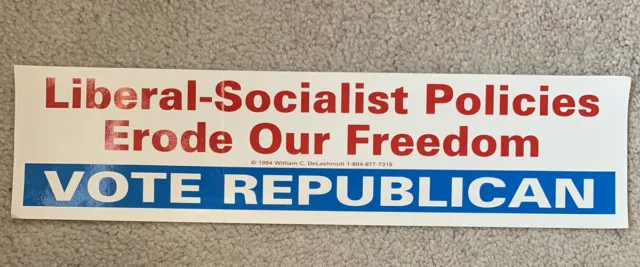 1994 VOTE Republican Vintage US Political Bumper Sticker Decal Campaign old
