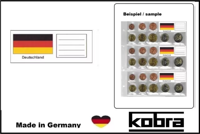 25 Etiquetas de países Alemania Banderas sticker KOBRA Fel-Deu Para FE24 Fundas