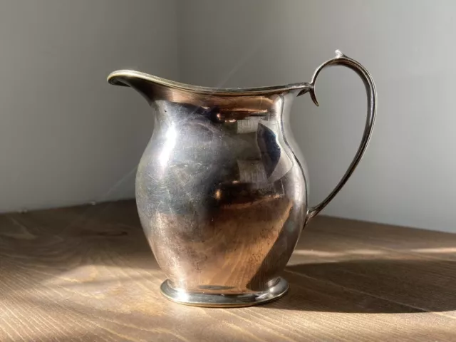 Small vintage z barraclough & sons decorative rustic silver pouring jug / vase